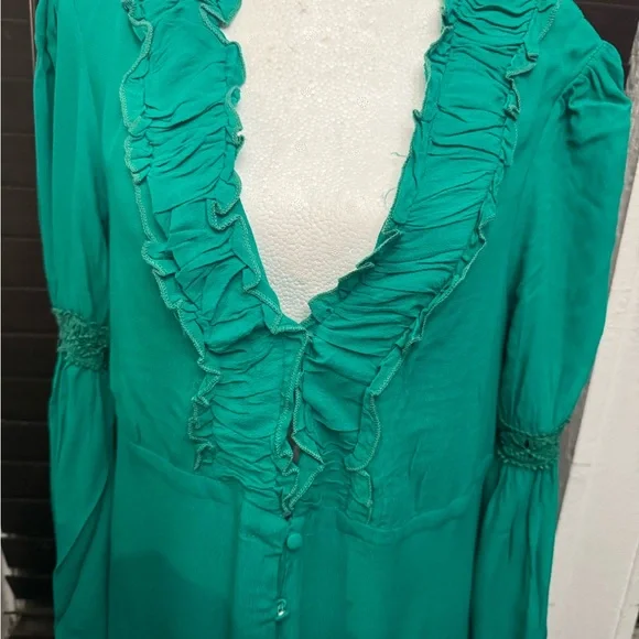 Chic Teal Long Sleeve Maxi Dress - Picture 8 of 15